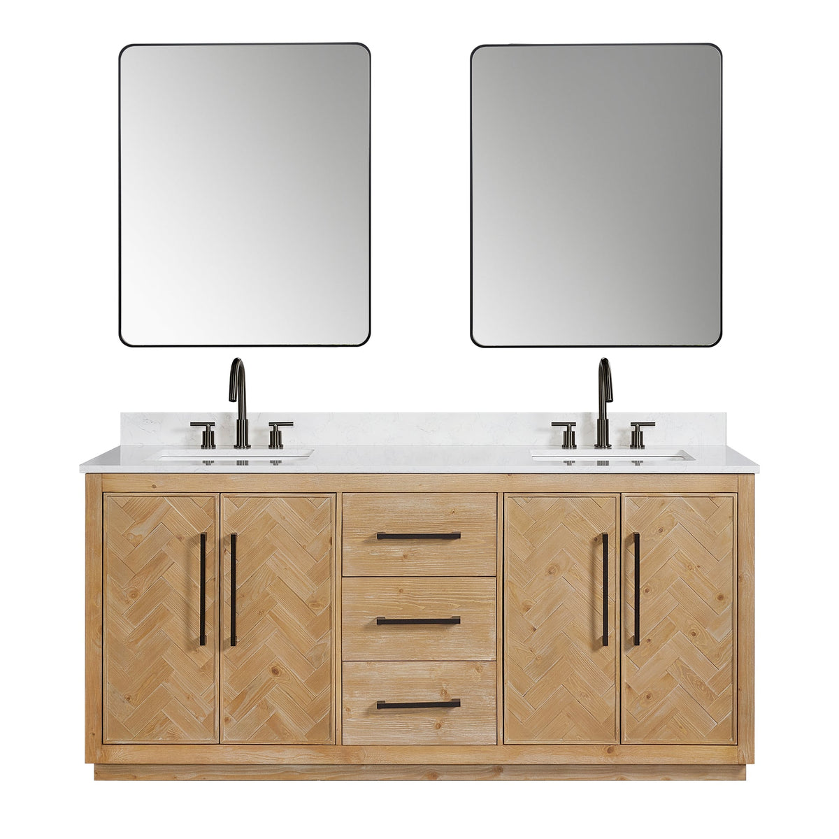 Altair Designs Bellavia 72" double vanity with top - 559072-WF-GW-NM