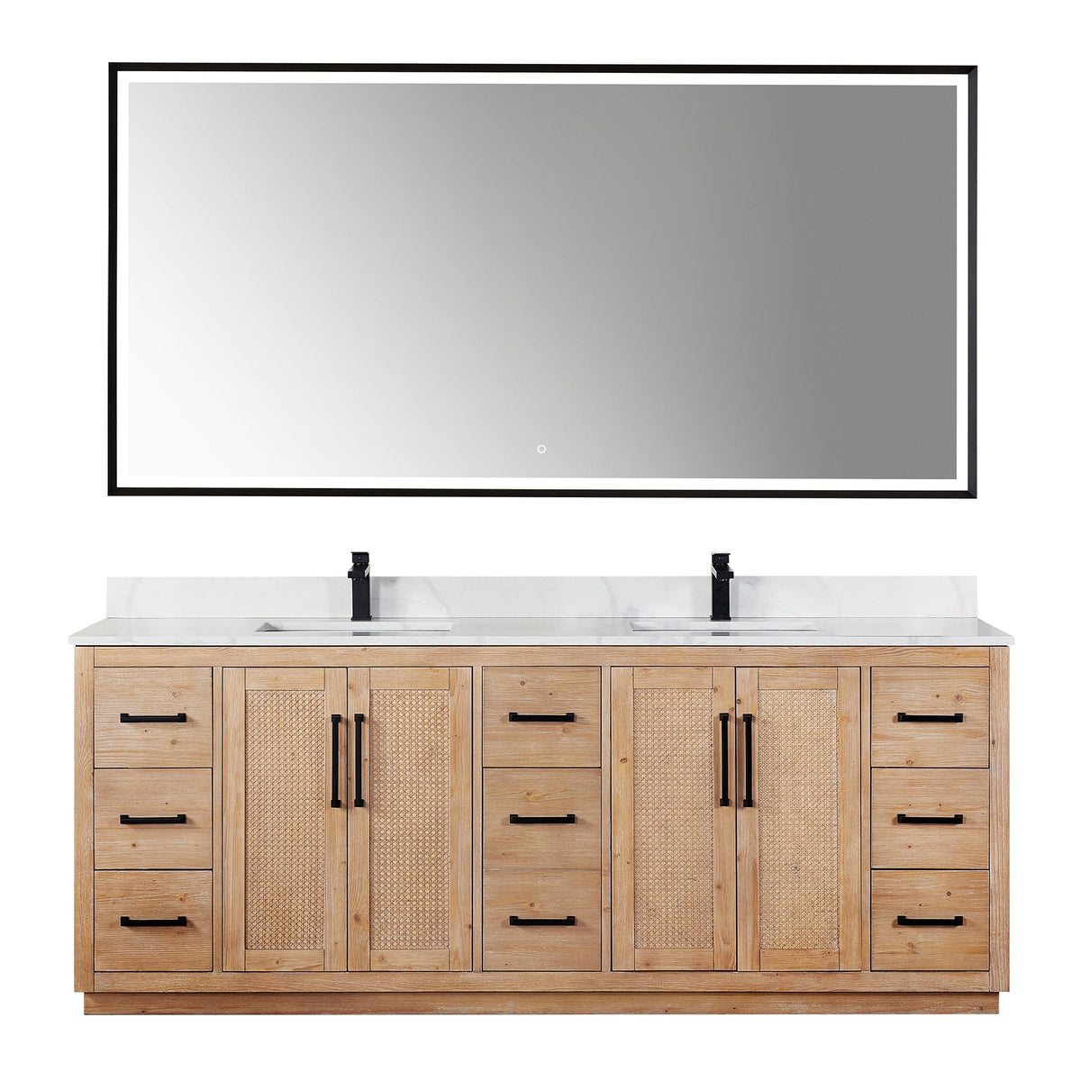 Altair Designs Floral 84" double vanity with top - 561084-LB-CWQ-NM