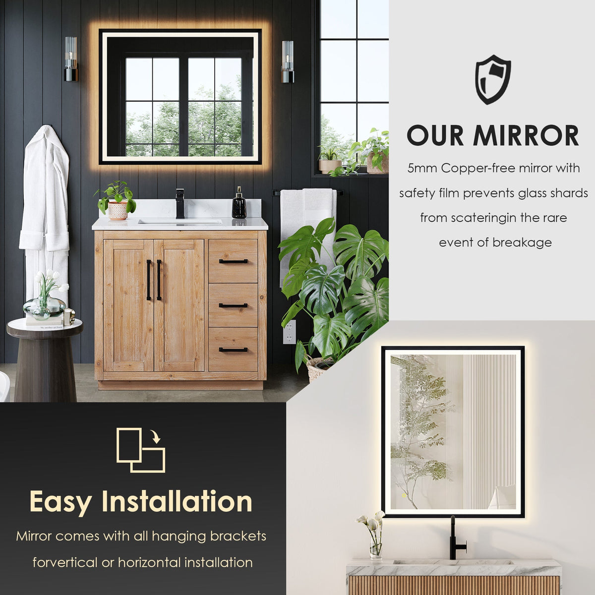 Altair Designs Cicero 36" single vanity with top - 562036-LB-GW-NM