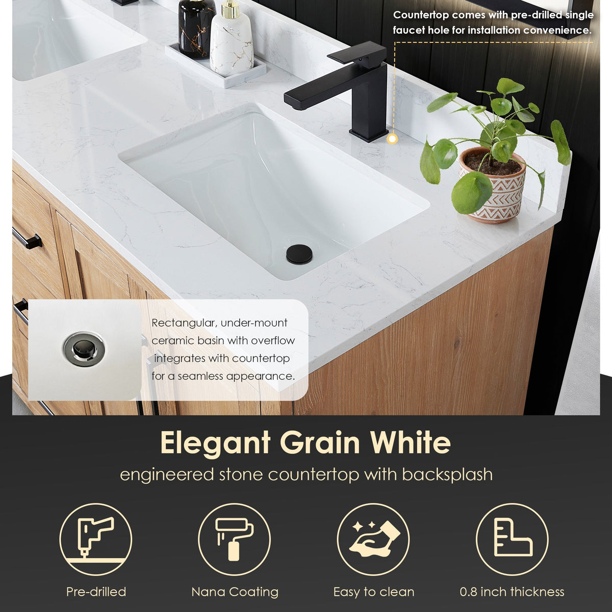 Altair Designs Cicero 60" double vanity with top - 562060-LB-GW-NM