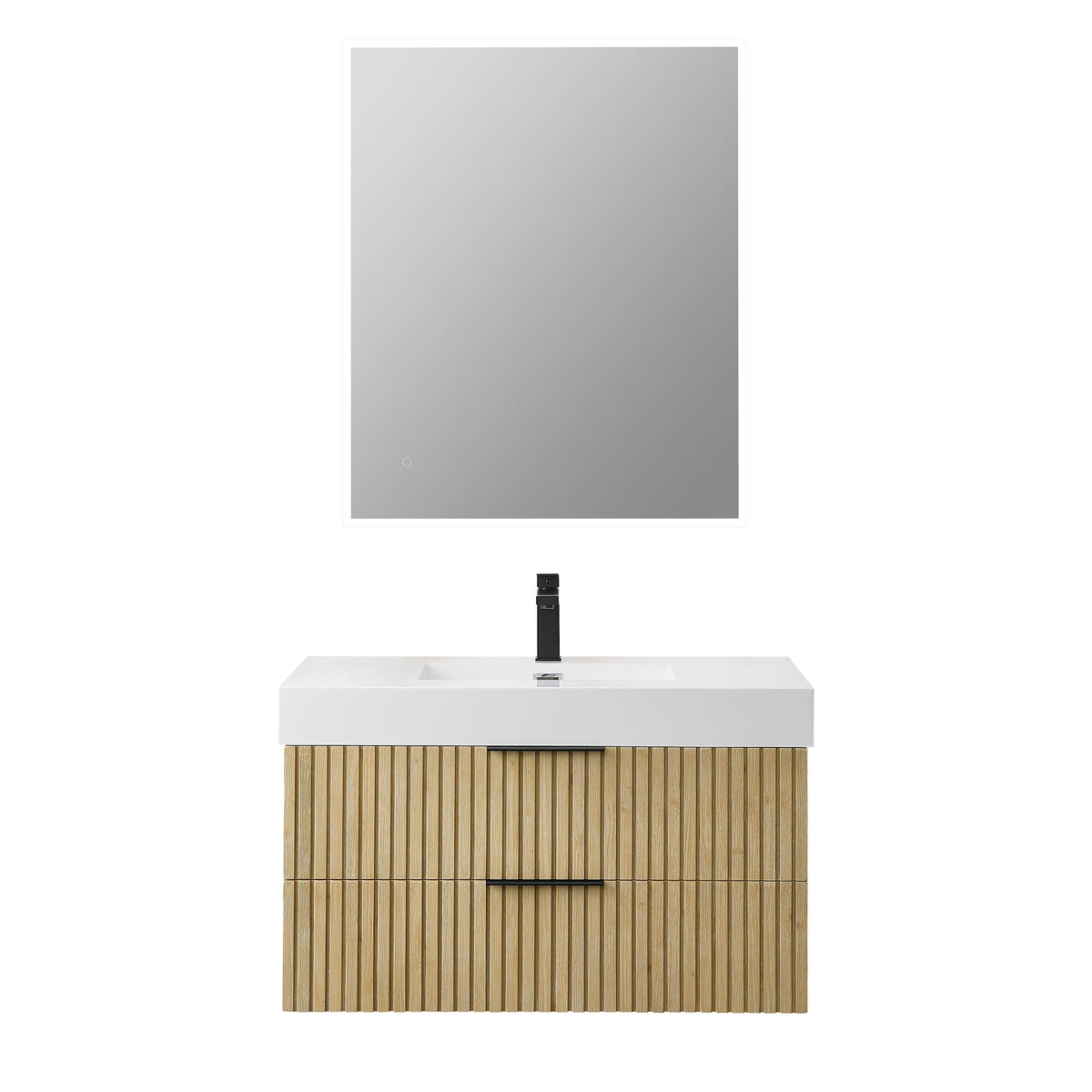 Altair Designs 36" single vanity with top - 563036-NB-WH-NM