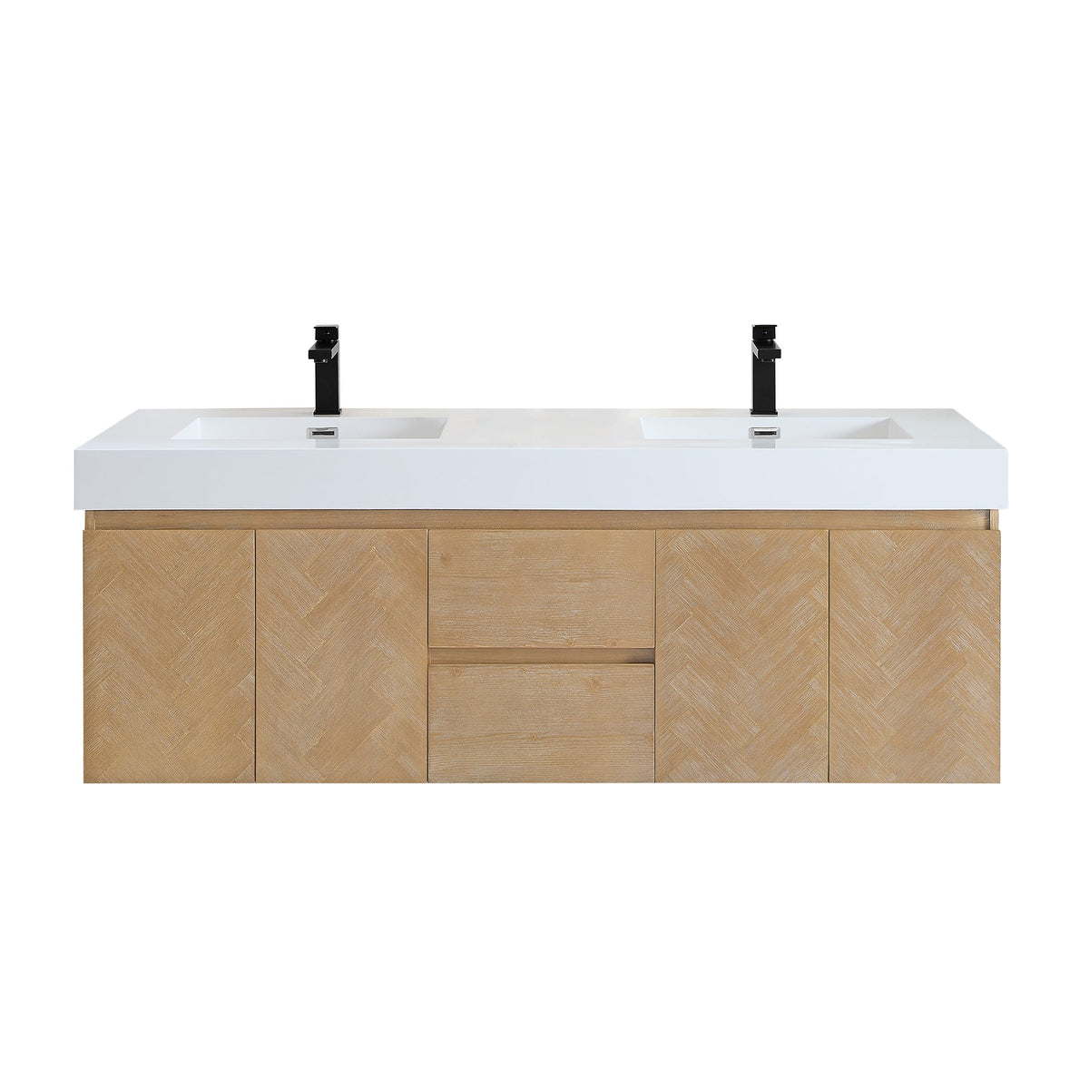 Altair Designs Siena 60" double vanity with top - 564060-LB-WH-NM