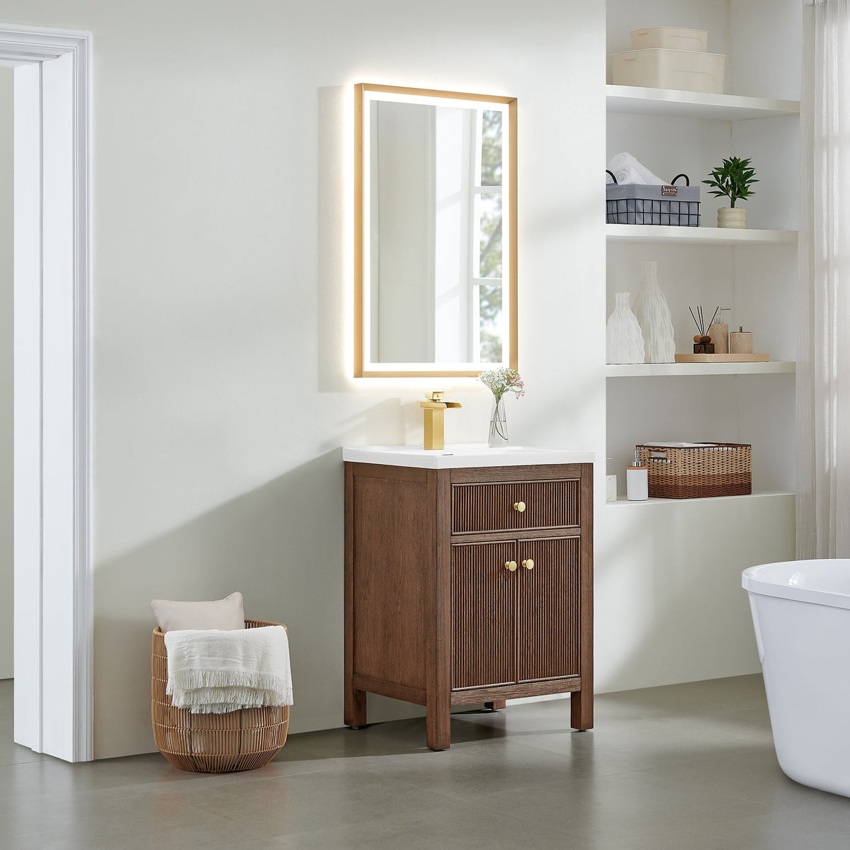 Altair Designs Cerrito 24" single vanity with top - 567024-BK-WH-NM