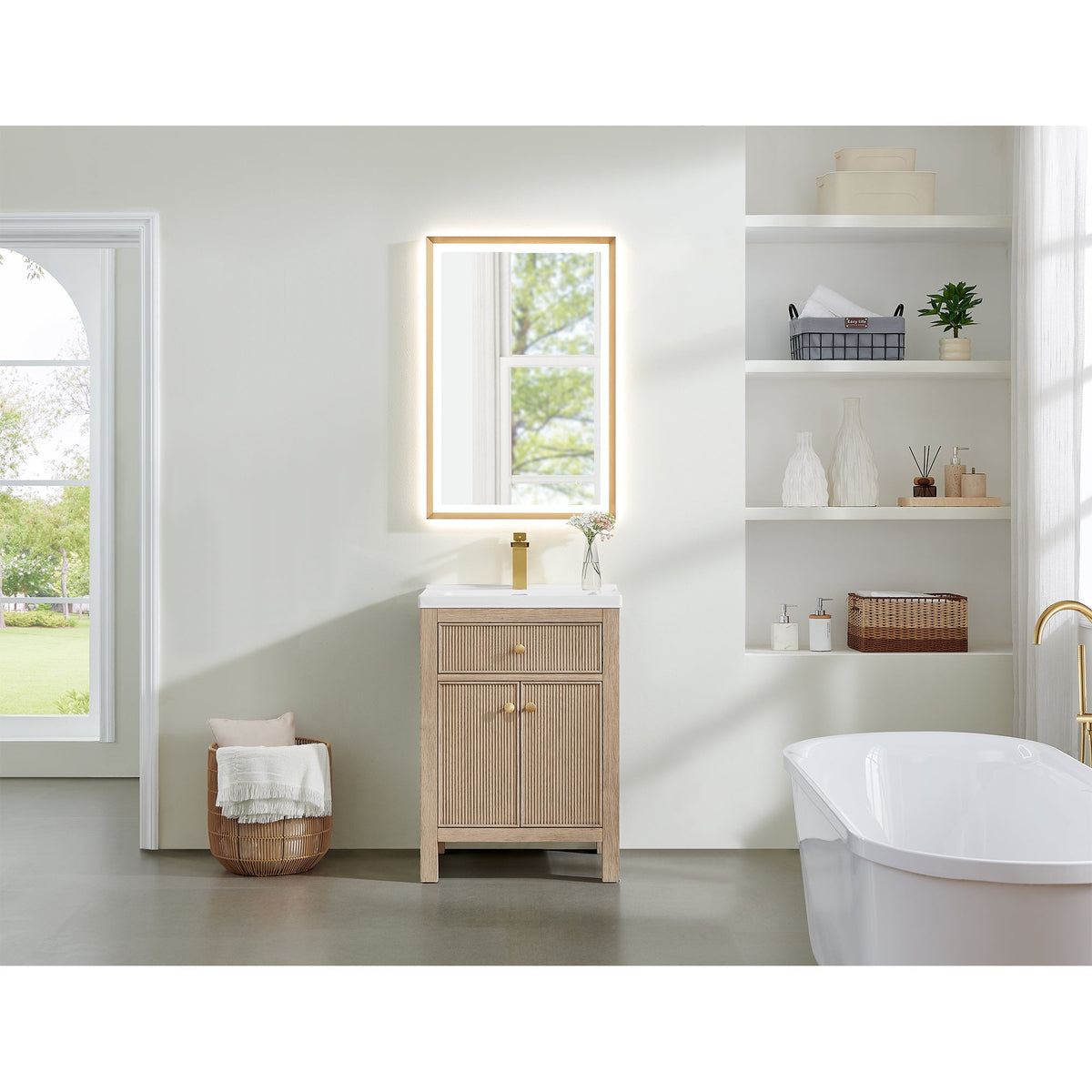 Altair Designs Cerrito 24" single vanity with top - 567024-BK-WH-NM