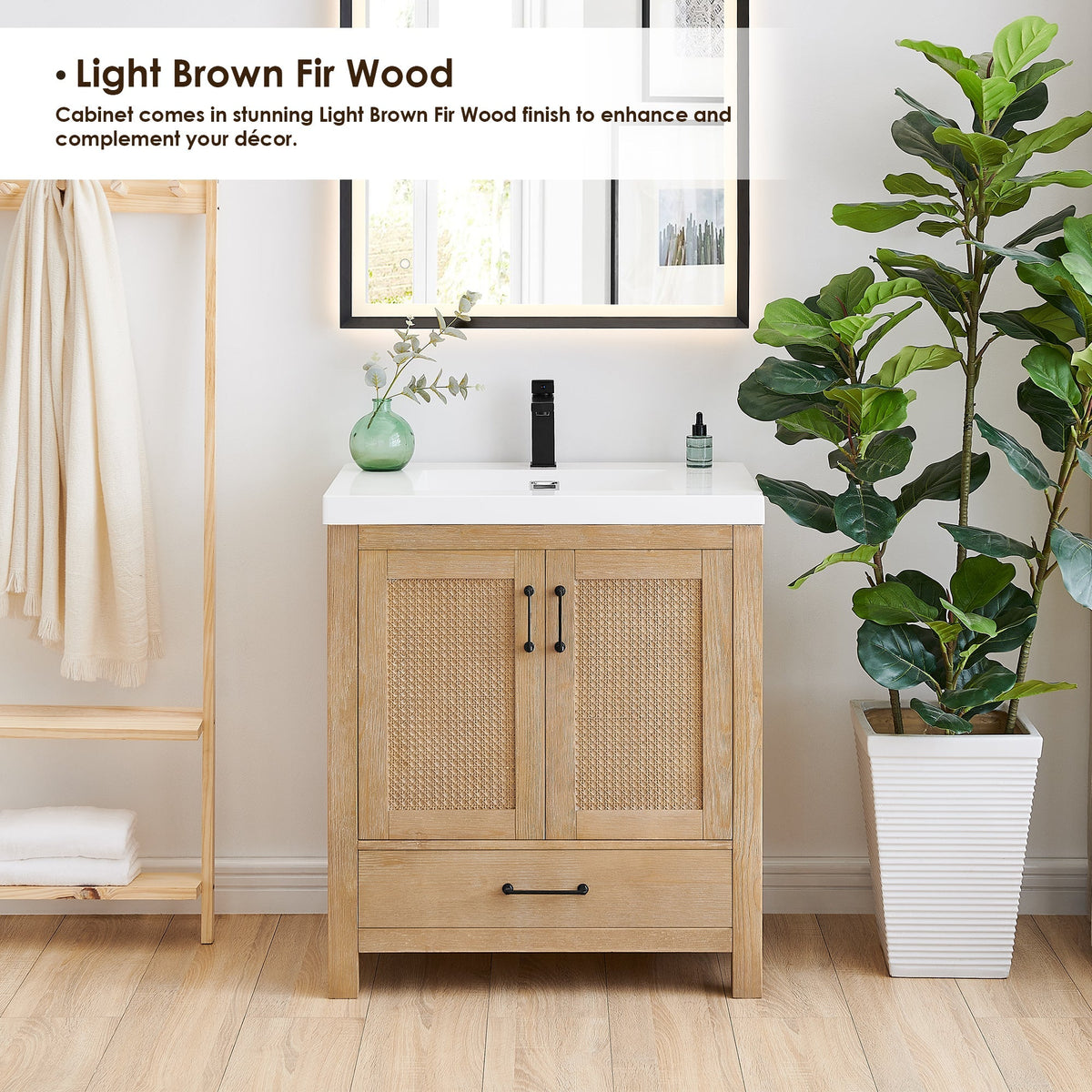 Altair Designs Bondi 30" single vanity with top - 572030-LB-WH-NM
