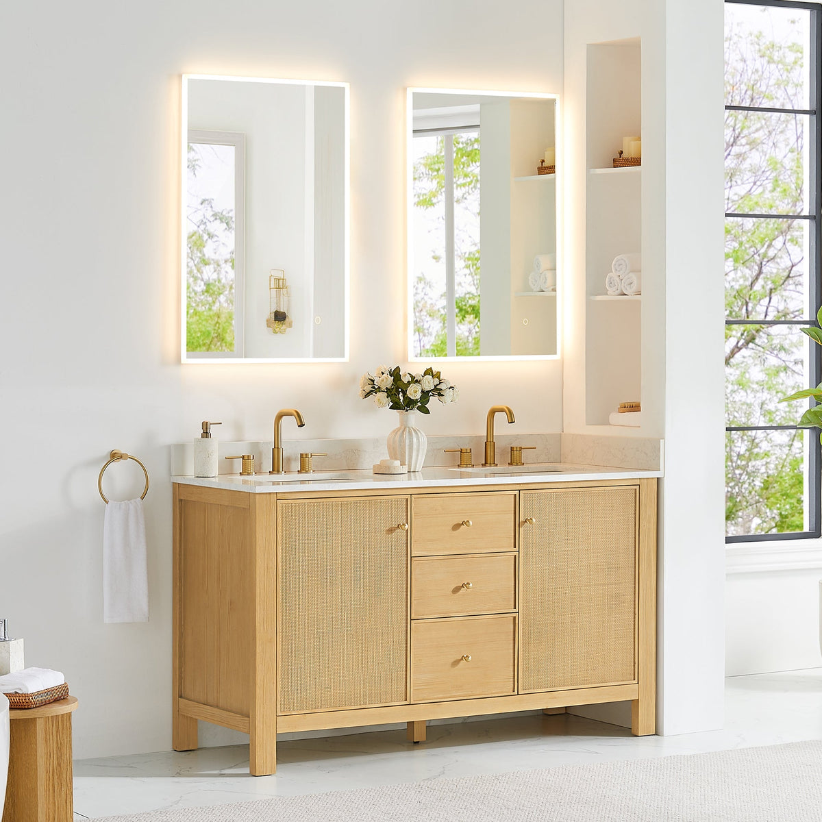 Altair Designs Cedar 36"/48"/60"/72" single/double vanity with top - 576036-NW-GW-NM