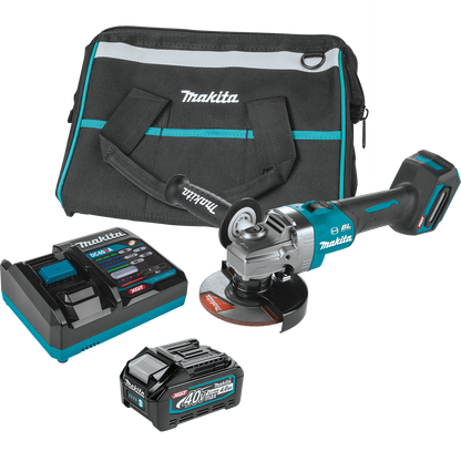 MAKITA (GAG01M1) 40V Max XGT Brushless Cordless 4‑1/2” / 5" Angle Grinder Kit, with Electric Brake (4.0Ah) - GAG01M1