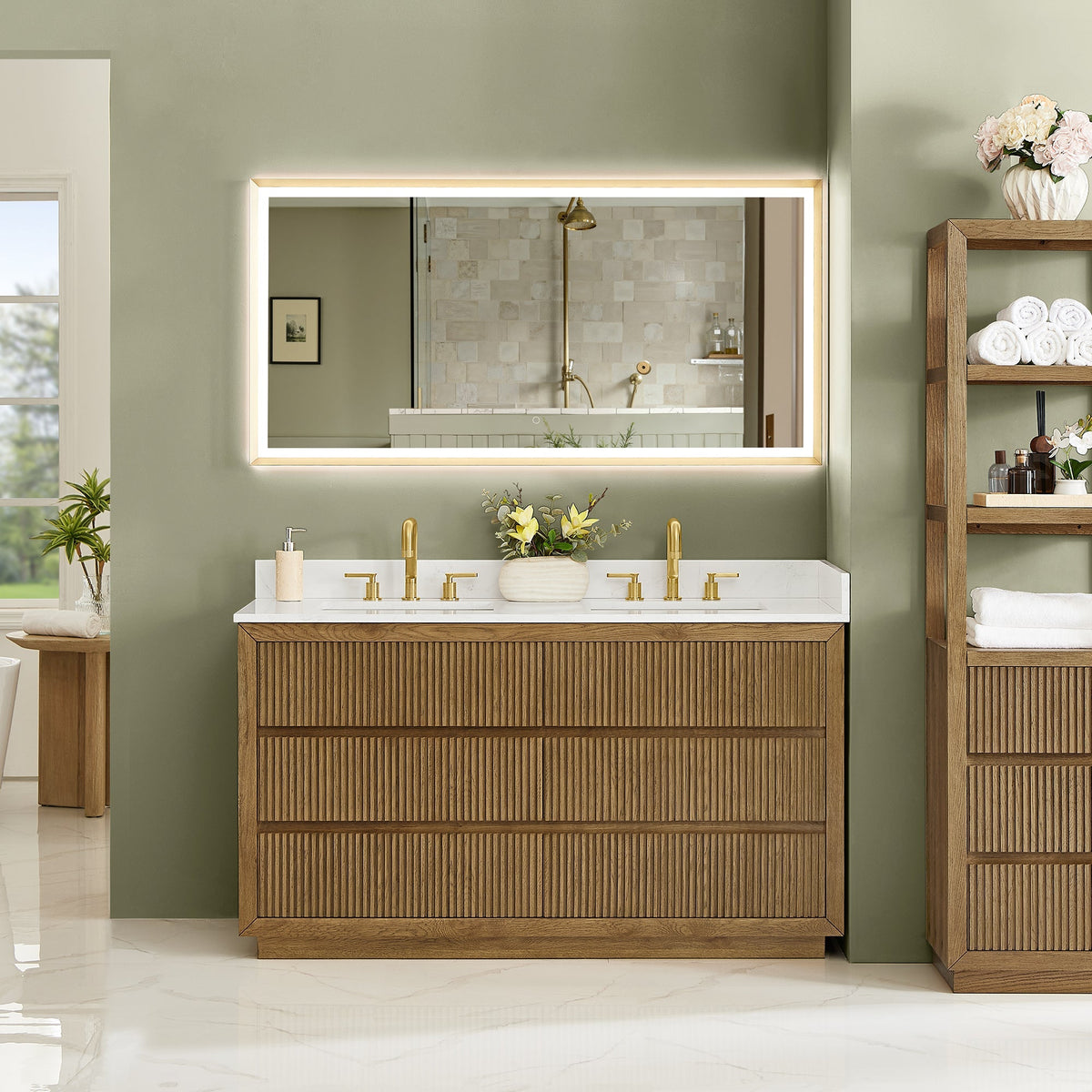 Altair Designs Navan 30"/36"/48"/60"/72" single/double vanity with top - 588030-WB-GW-NM