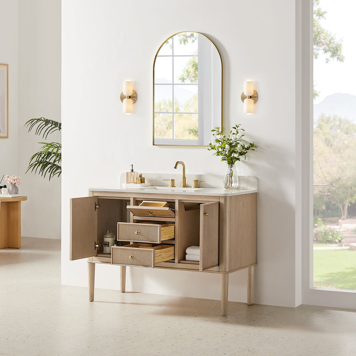 Altair Designs Blaise 48"/54"/60"/72" single/double vanity with top - 593048-LA-GW-NM