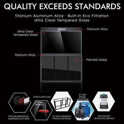 AQUA DREAM 175 GALLON TEMPERED GLASS AQUARIUM REDWOOD-AD-1560-RW