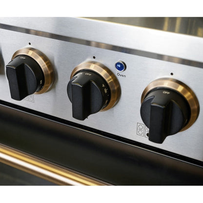 Kucht 48" Pro-Style Natural Gas Dual Fuel Range in Black with Gold Accents, KDF482-K-GOLD - KDF482-K-GOLD
