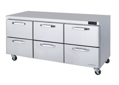 Blue Air BLUR72-HC | 72" Wide 3 Door Undercounter Refrigerator - BLUR72-HC