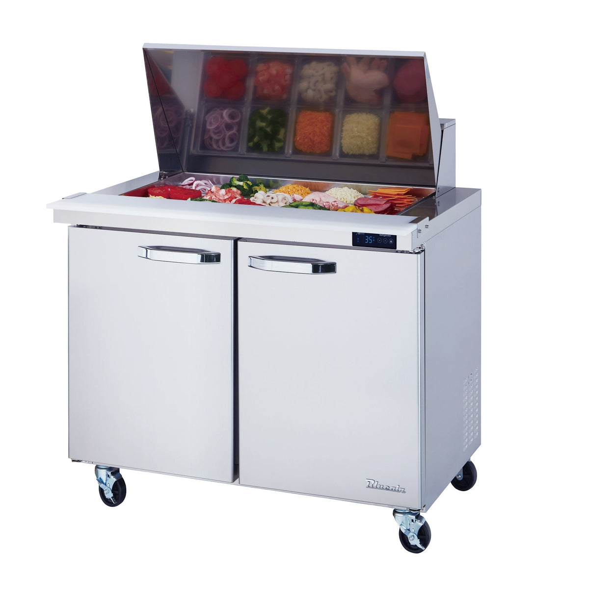 Blue Air BLMT36-HC | 36" Wide 2 Door Mega Top Sandwich Prep Table - BLMT36-HC