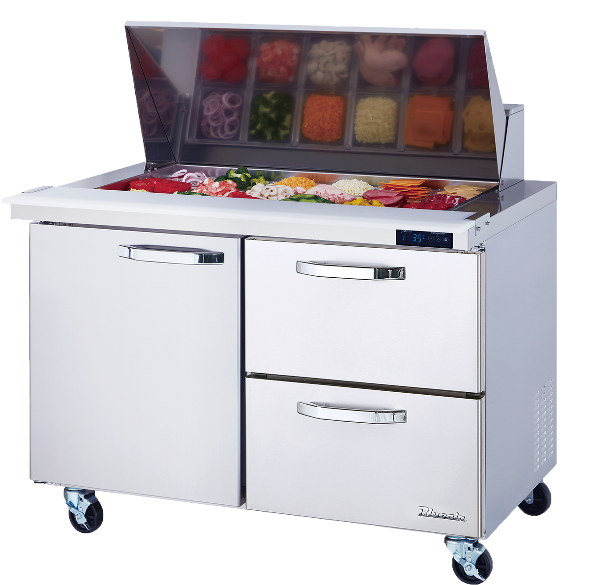 Blue Air BLPT60-D4-HC | 60" Wide 4 Drawer Sandwich Prep Table - BLPT60-D4-HC