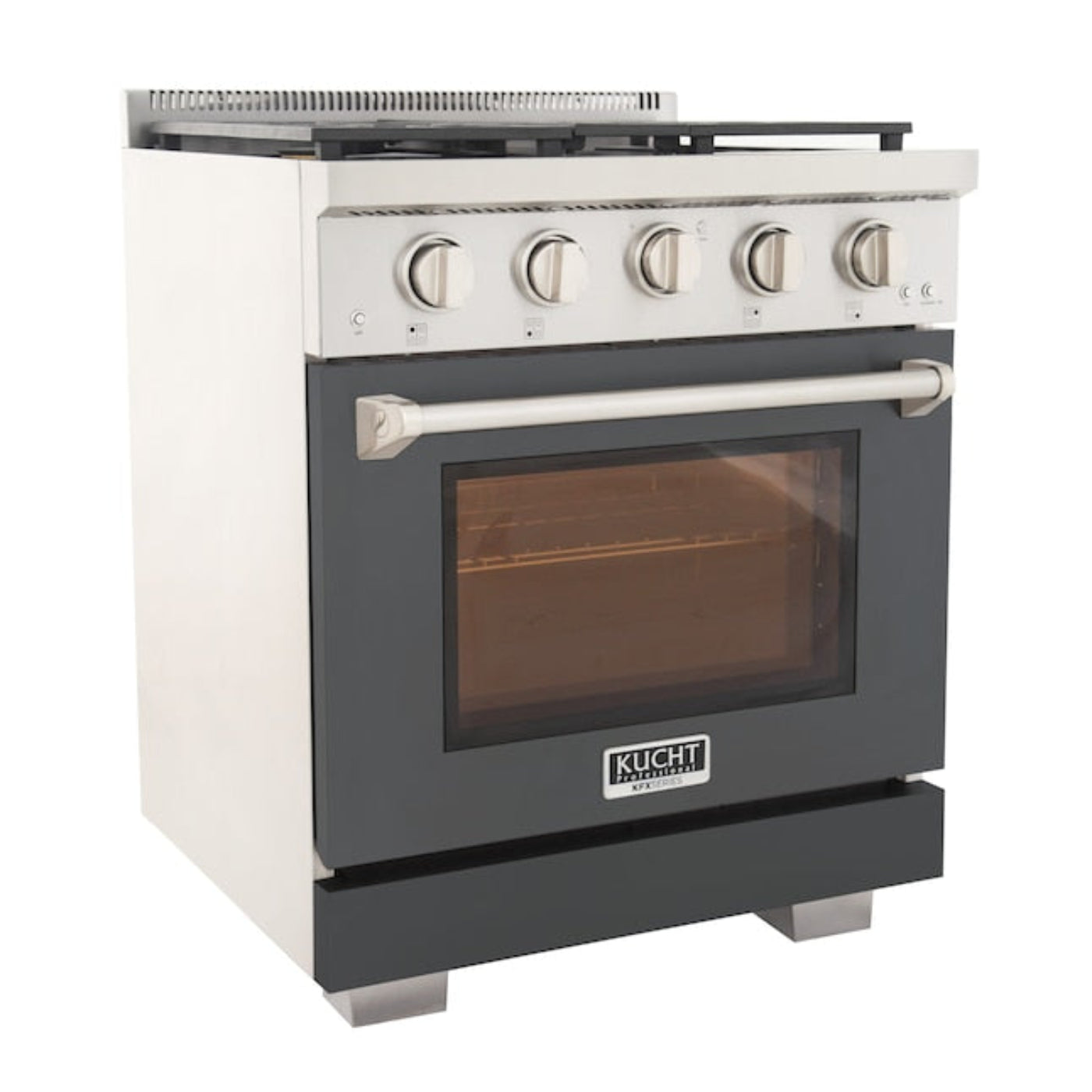 Kucht Professional 30" 4.2 cu. ft. Propane Gas Range in Cement Gray with True Simmer Burners, KFX3000X/LP-GY - KFX3000X/LP-GY