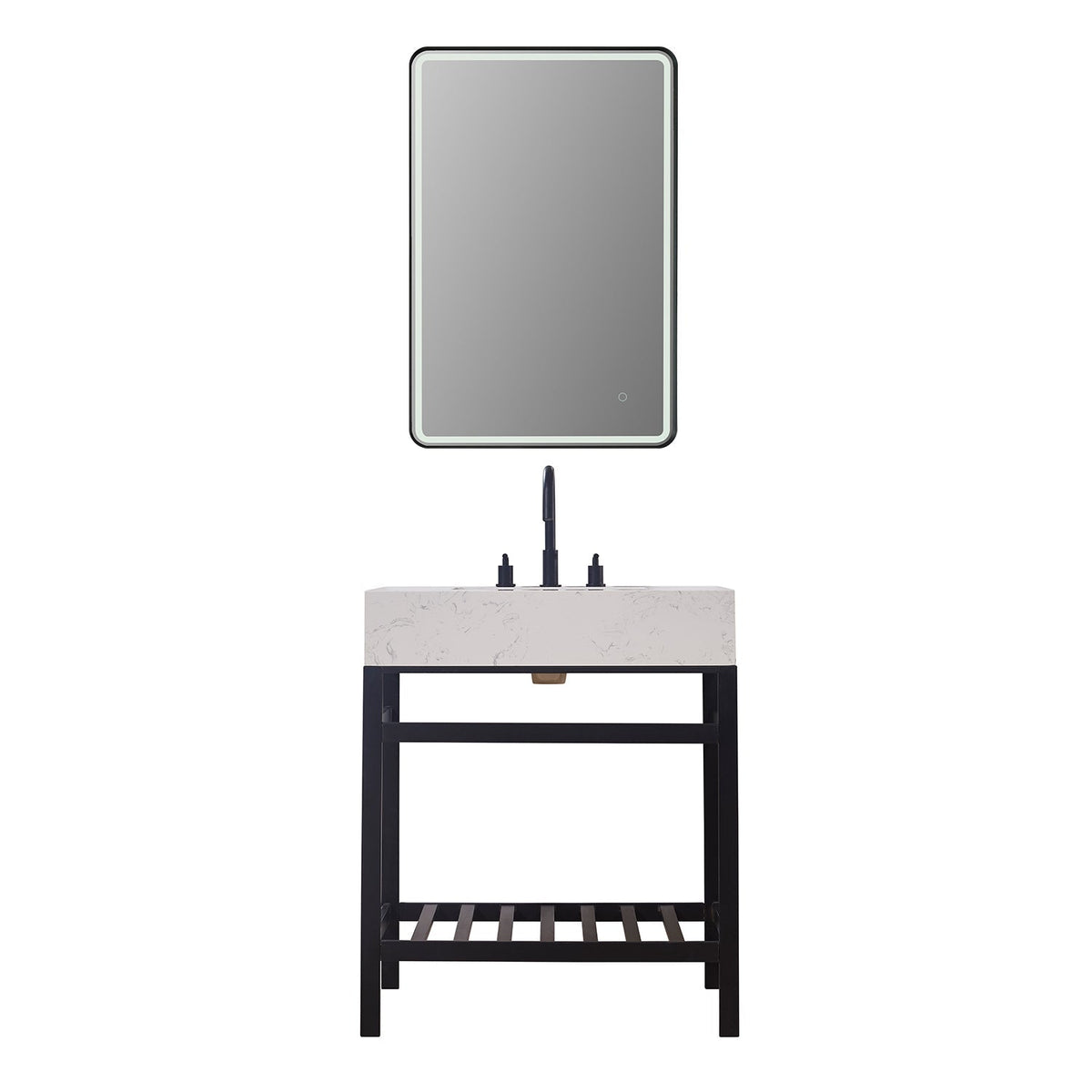 Altair Designs 30" single vanity with top - 68030-AWAP-MB-NM