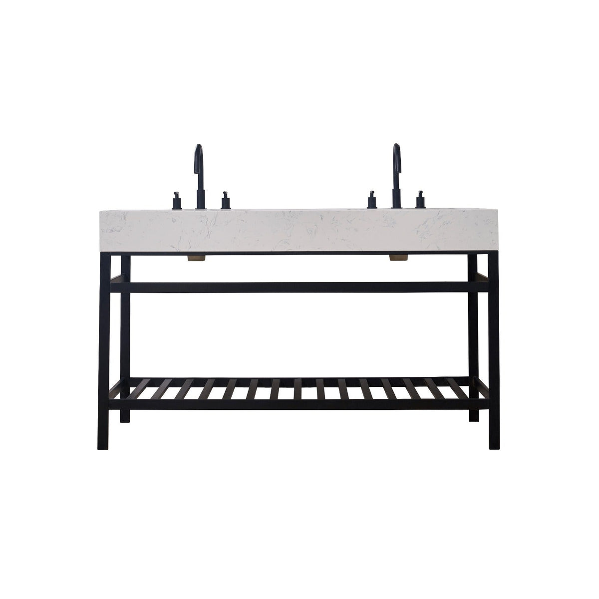 Altair Designs 60" double vanity with top - 68060-AWAP-MB-NM