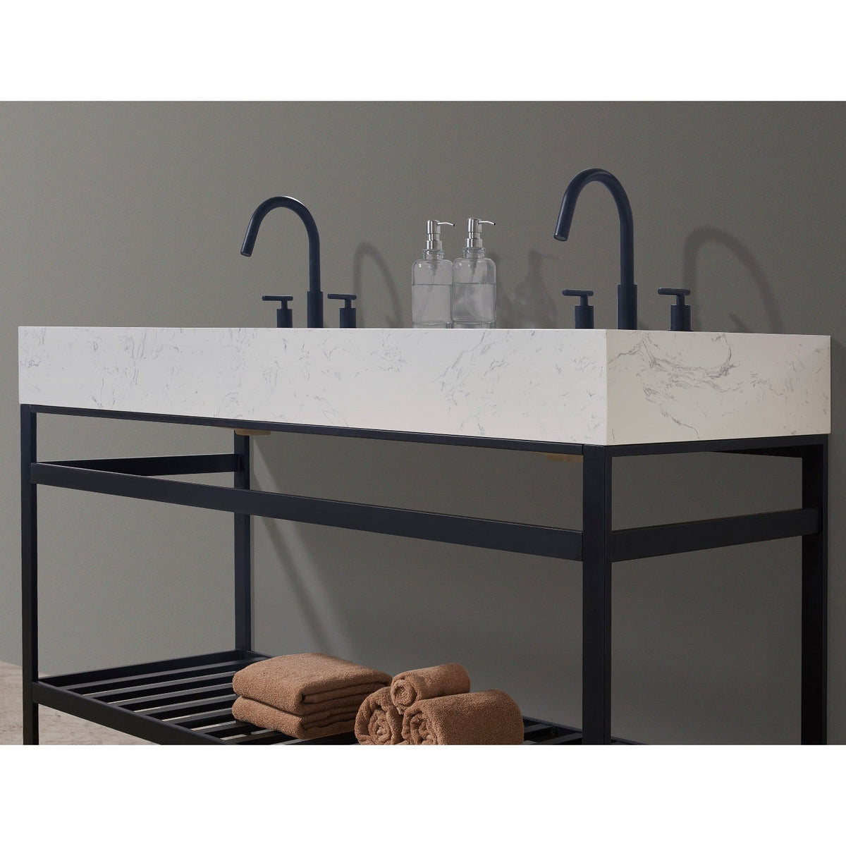 Altair Designs 60" double vanity with top - 68060-AWAP-MB-NM