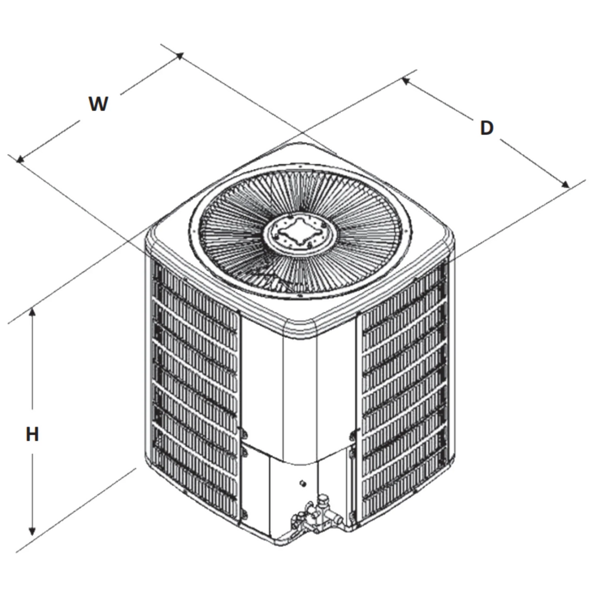 Goodman - 3 Ton/36,000 BTU Multi-Family Air Conditioner Condenser - SEER2 14.3 - Single Stage - R32 - GLXS4MA3610