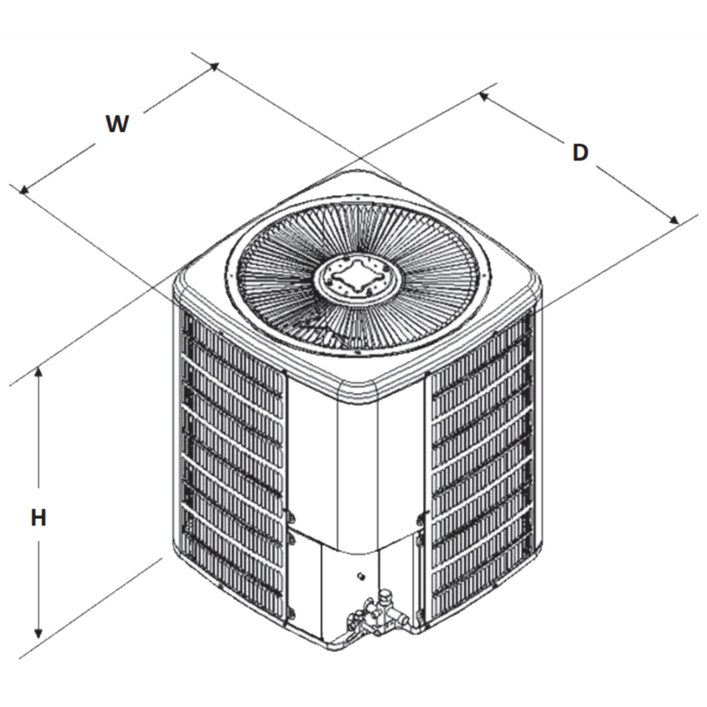 Goodman - 1.5 Ton/18,000 BTU Air Conditioner Condenser - SEER2 15.2 - Single Stage - R32 - GLXS5BA1810