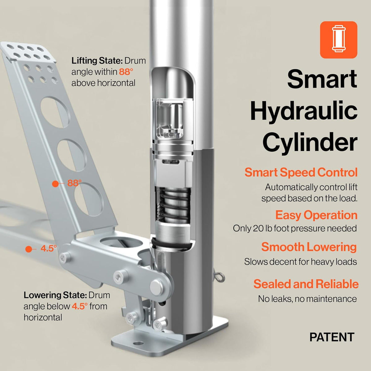 Super Handy GUO147 Drum Lift Manual Hydraulic for 55 Gal. Drums 550 Lbs Capacity New - GUO147