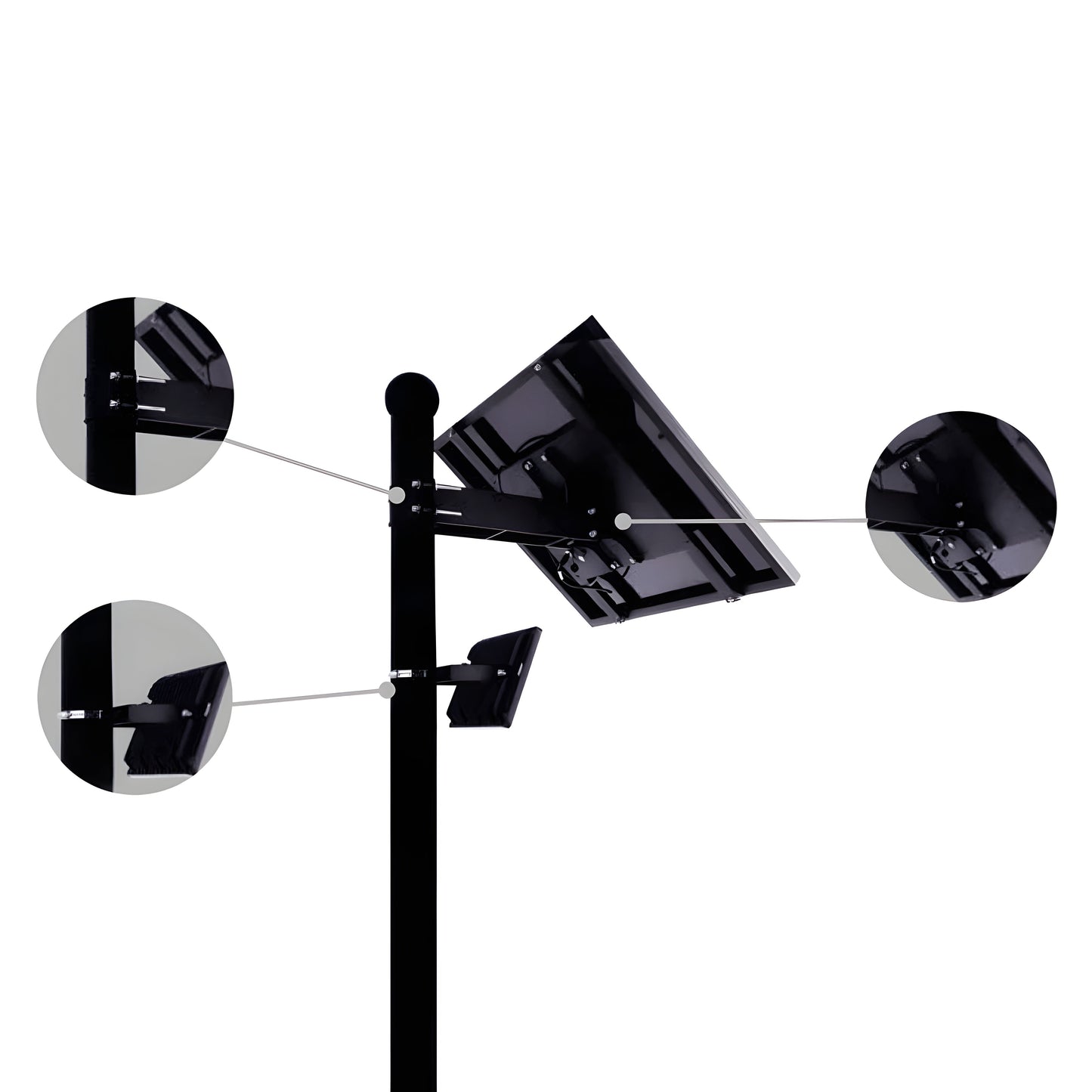 AVS Energy Solar LED Flood Light 20 Watt 2800 Lumens 5000K  - AVS-BLK-20W