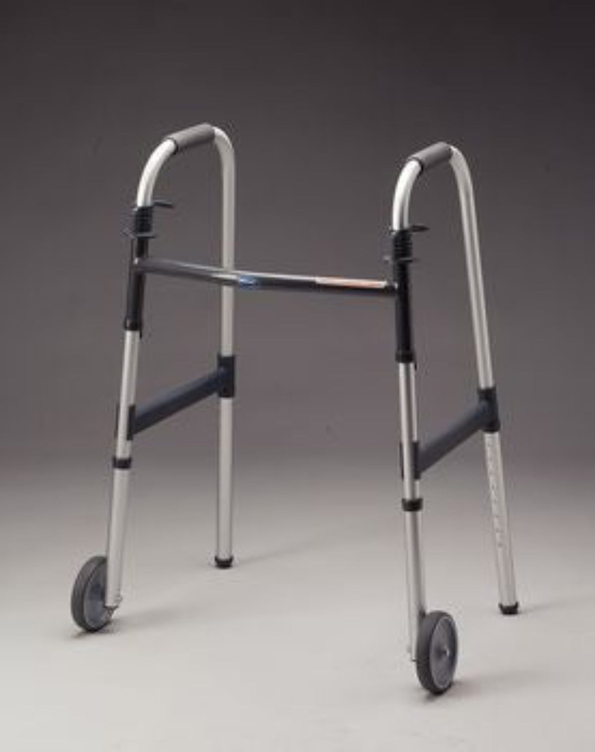 Patterson Medical - Walker with Wheels Paddle Type Aluminum Frame 300 lbs. Weight Capacity 27 to 33 Inch Height - 563418