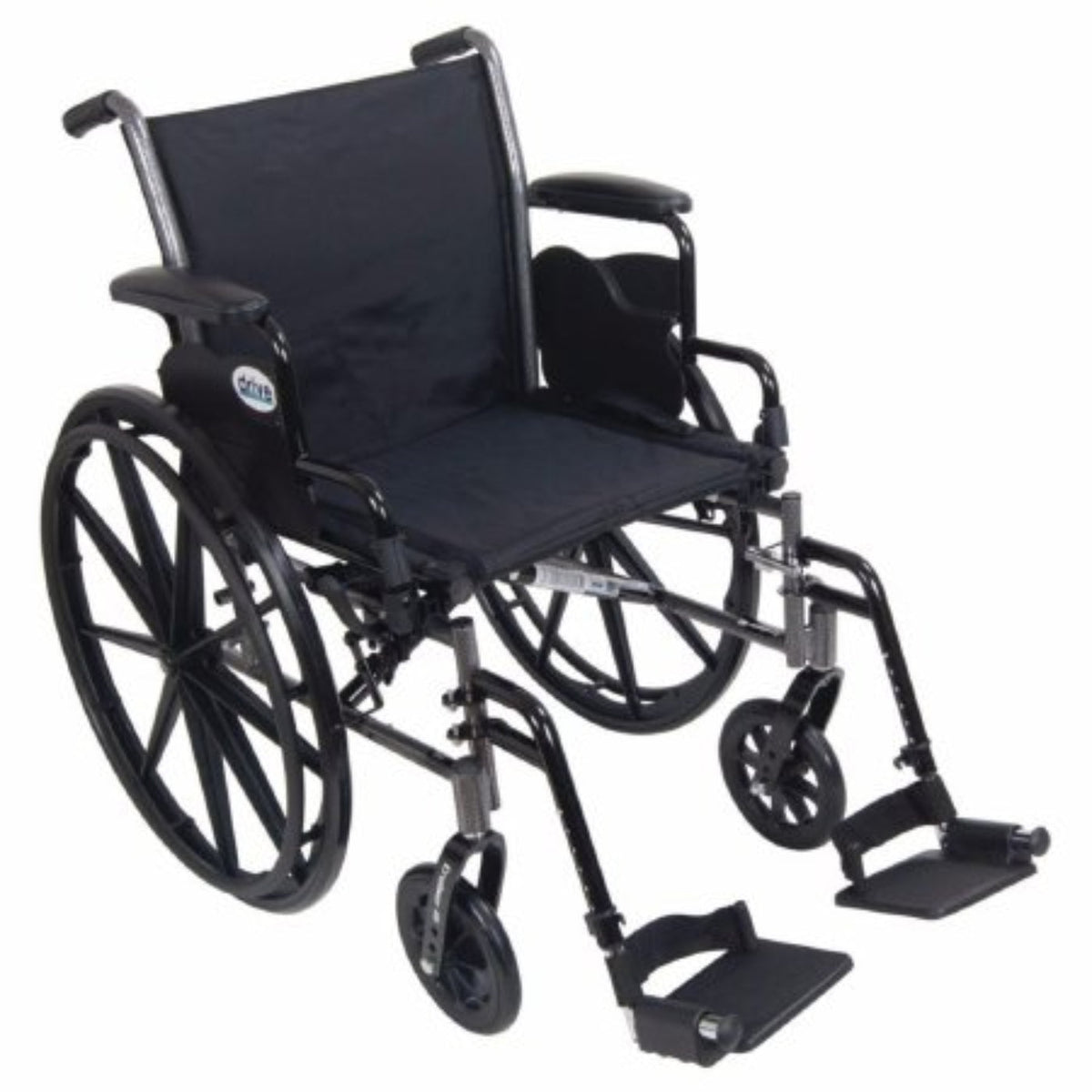 Patterson Medical - Lightweight Wheelchair Dual Axle Desk Length Arm Elevating Legrest Black Upholstery 20 Inch Seat Width Adult 350 lbs. Weight Capacity - 565467