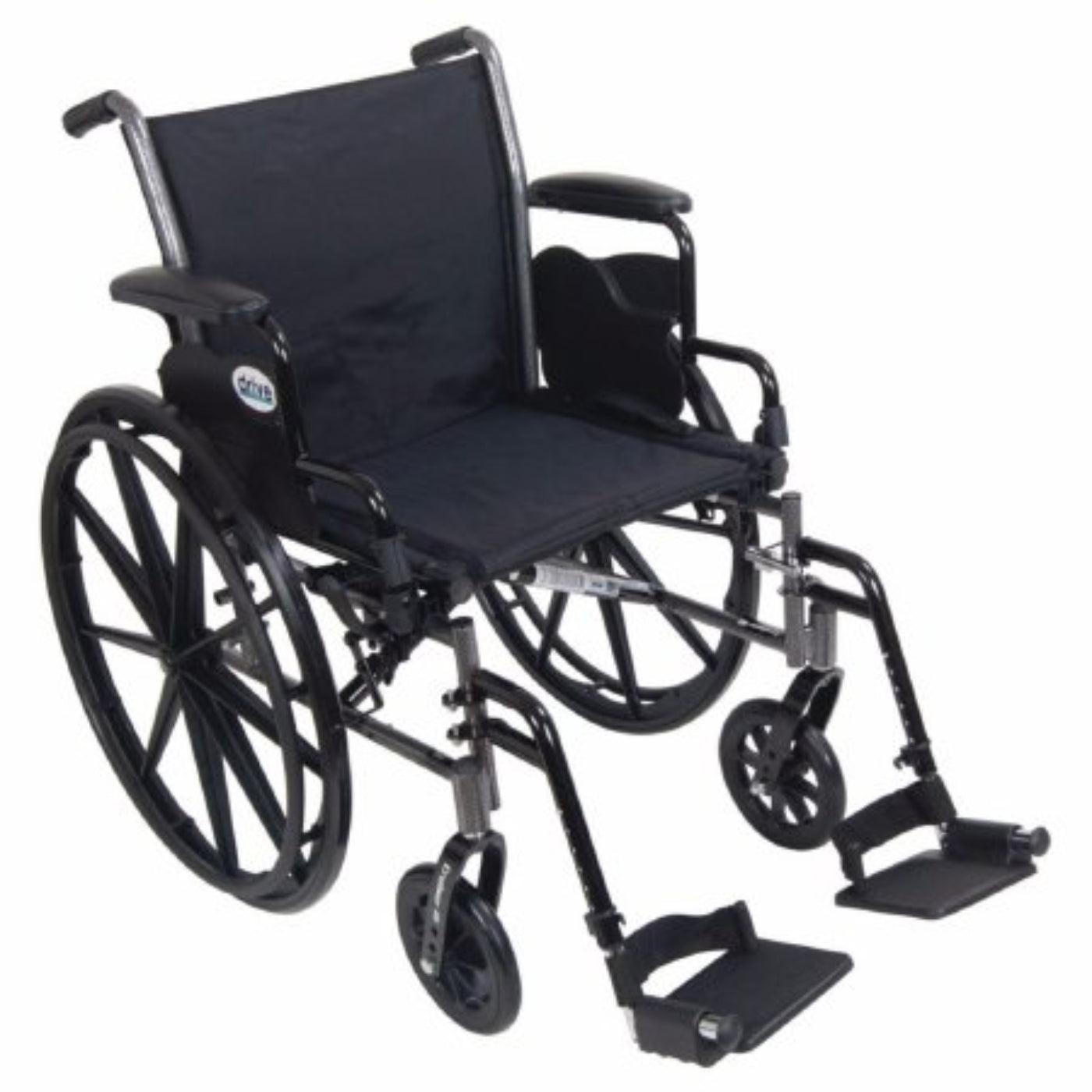 Patterson Medical - Lightweight Wheelchair Dual Axle Desk Length Arm Elevating Legrest Black Upholstery 20 Inch Seat Width Adult 350 lbs. Weight Capacity - 565467