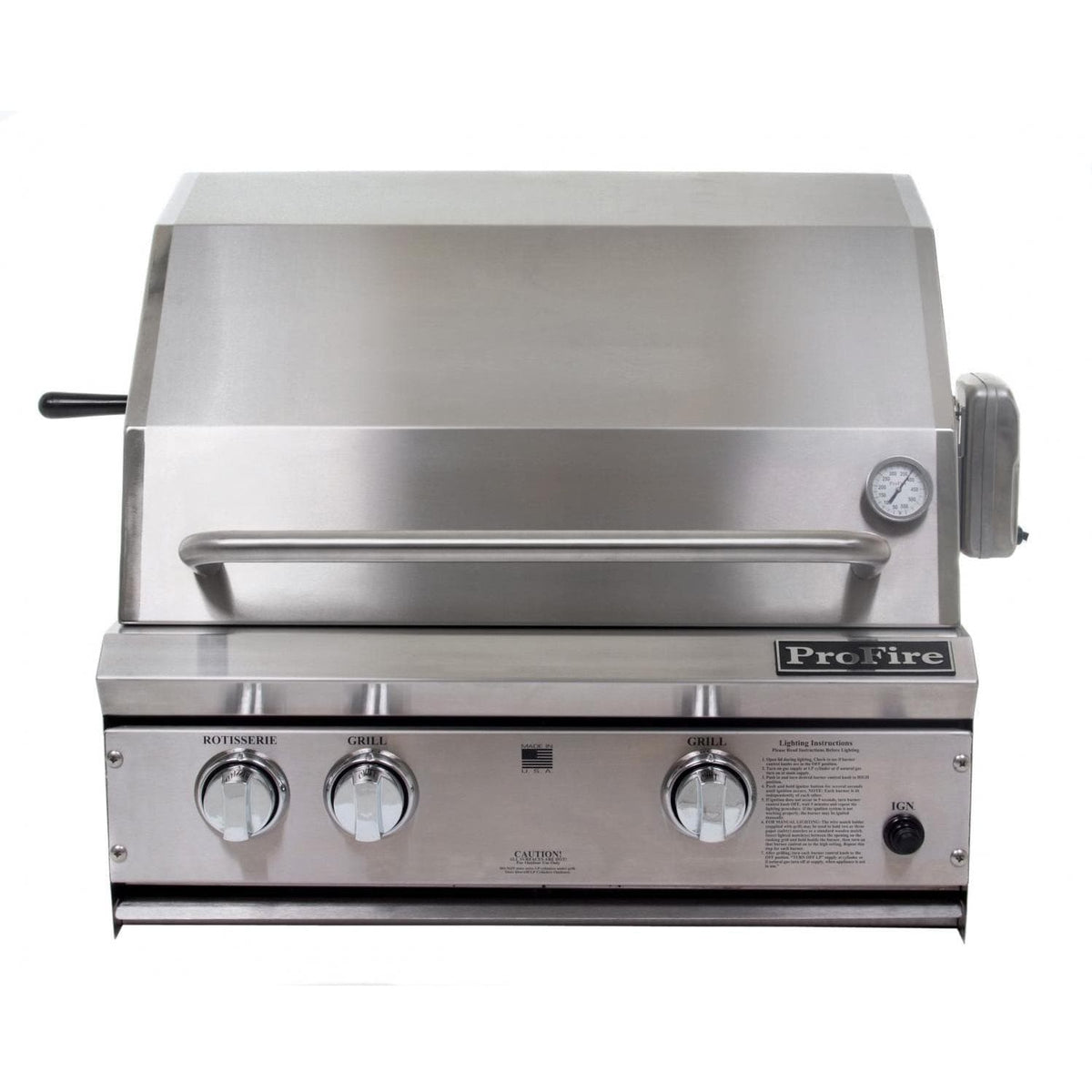 ProFire Professional Series 27-Inch Built-In Gas Grill With Rotisserie - PF27R-P
