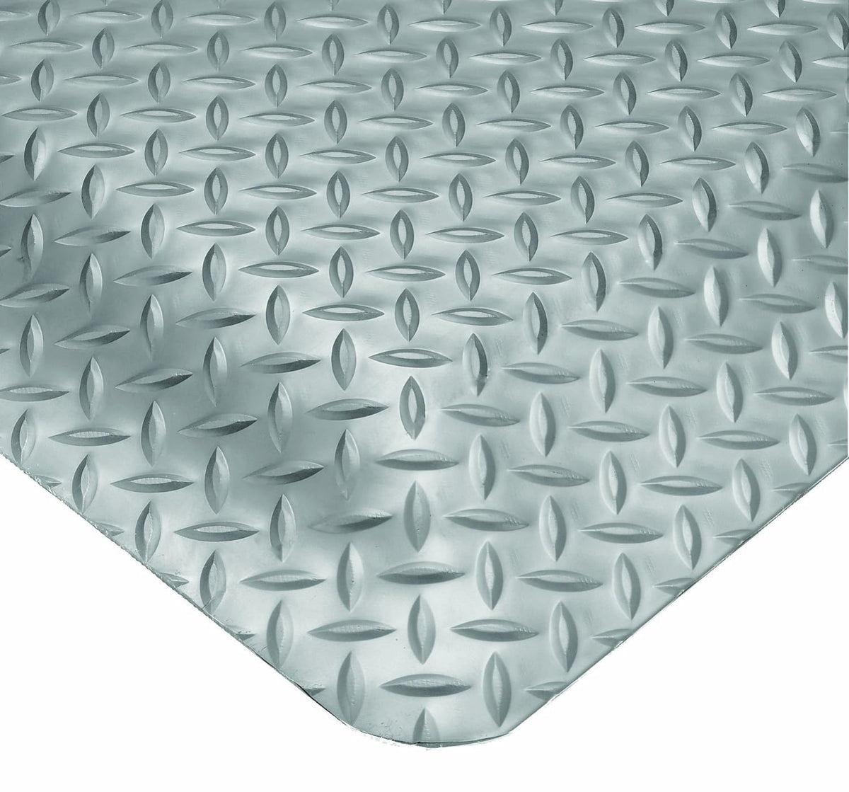 Wearwell Diamond-Plate SpongeCote UltraSoft Mat, 3' Width x 75' Length x 15/16" Thickness, Gray - 414.1516x3x75GY