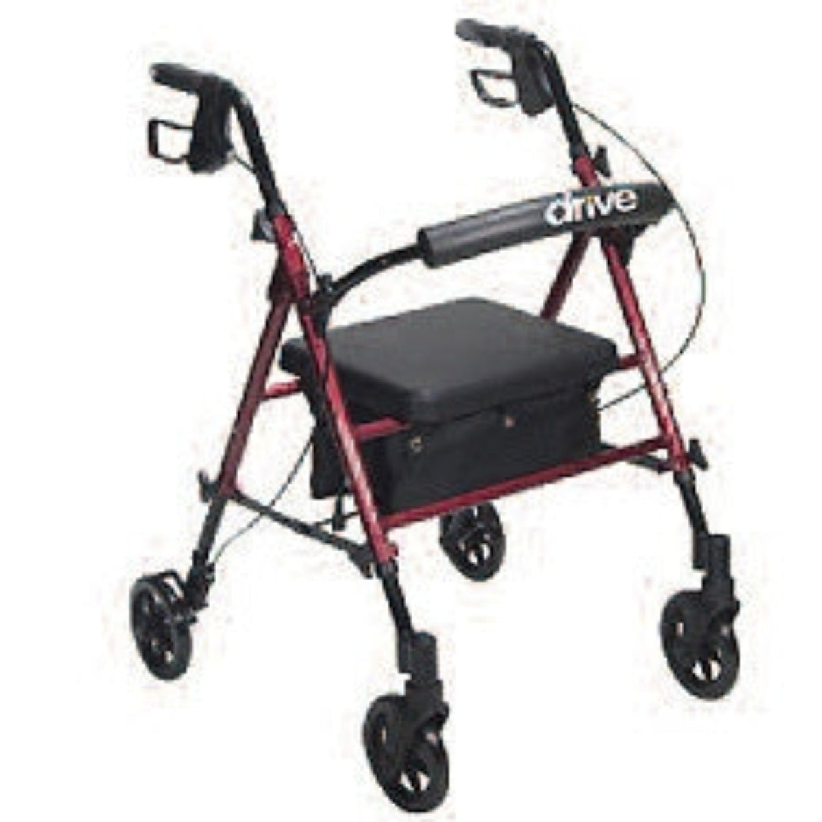 Patterson Medical- Bariatric 4 Wheel Rollator Burgundy Adjustable Height / Extra Wide / Folding Steel Frame - 081584853