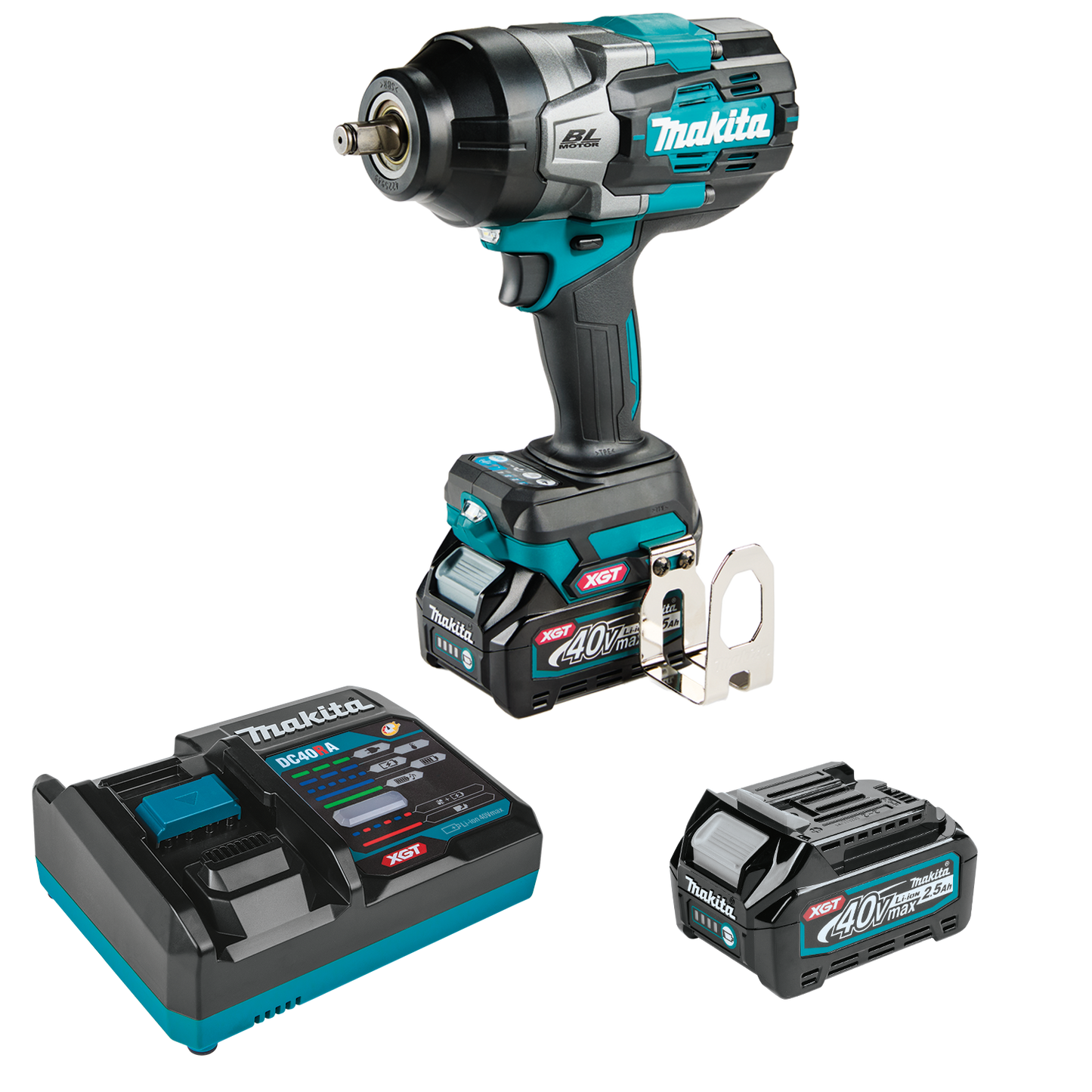 Makita (GWT02D) 40V max XGT Brushless Cordless 4‑Speed High‑Torque 1/2" Sq. Drive Impact Wrench Kit w/ Friction Ring Anvil (2.5Ah)