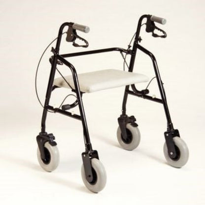 Patterson Medical - Bariatric 4 Wheel Rollator Black Adjustable Height / Extra Wide / Folding Steel Frame - 563359