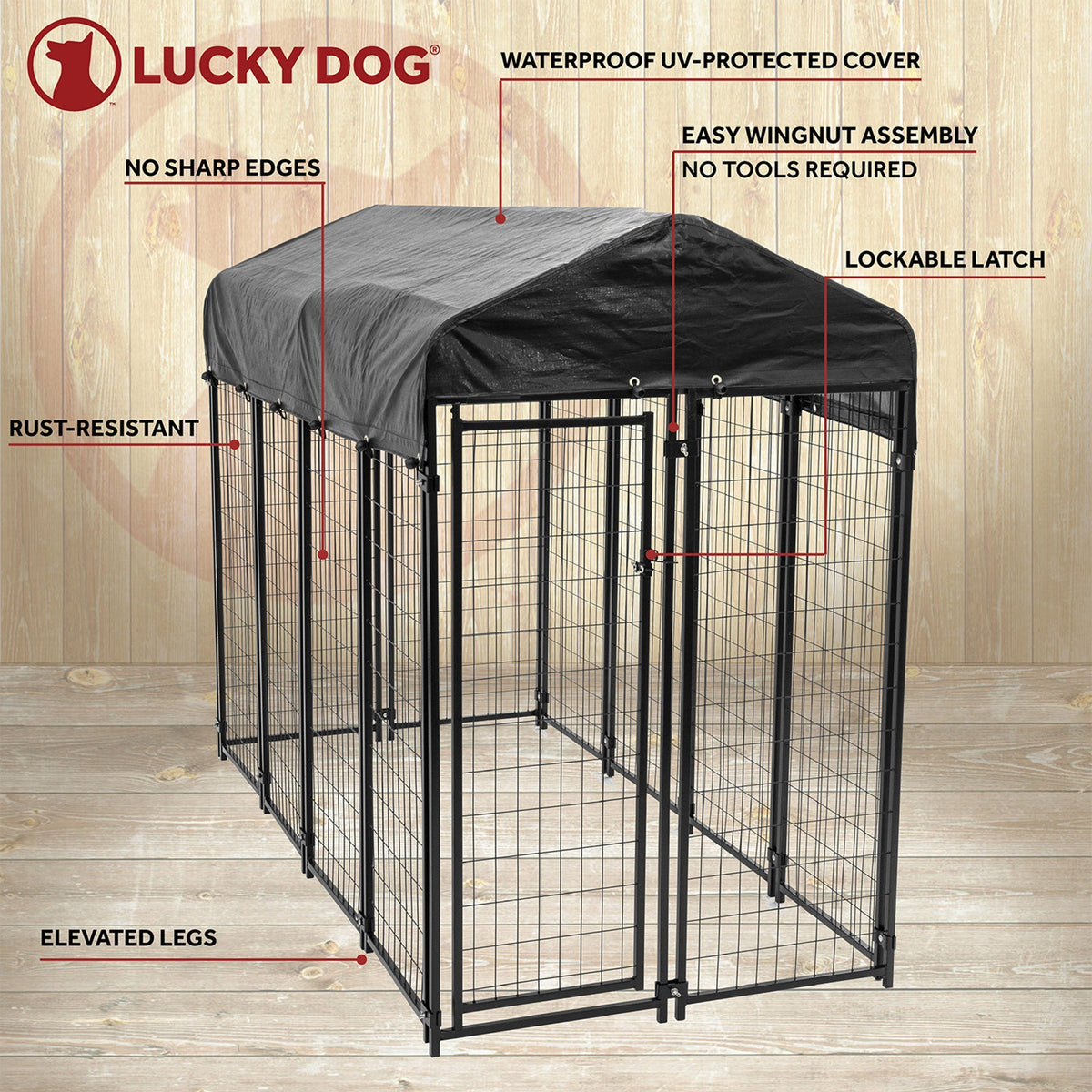 Lucky Dog Uptown Large Welded Kennel Heavy Duty Dog Cage  - 166336