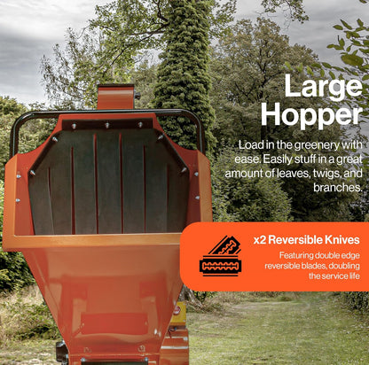 Super Handy GUO140 Towable Wood Chipper 5" Chipping Capacity 15 HP Gas Electric Start New - GUO140