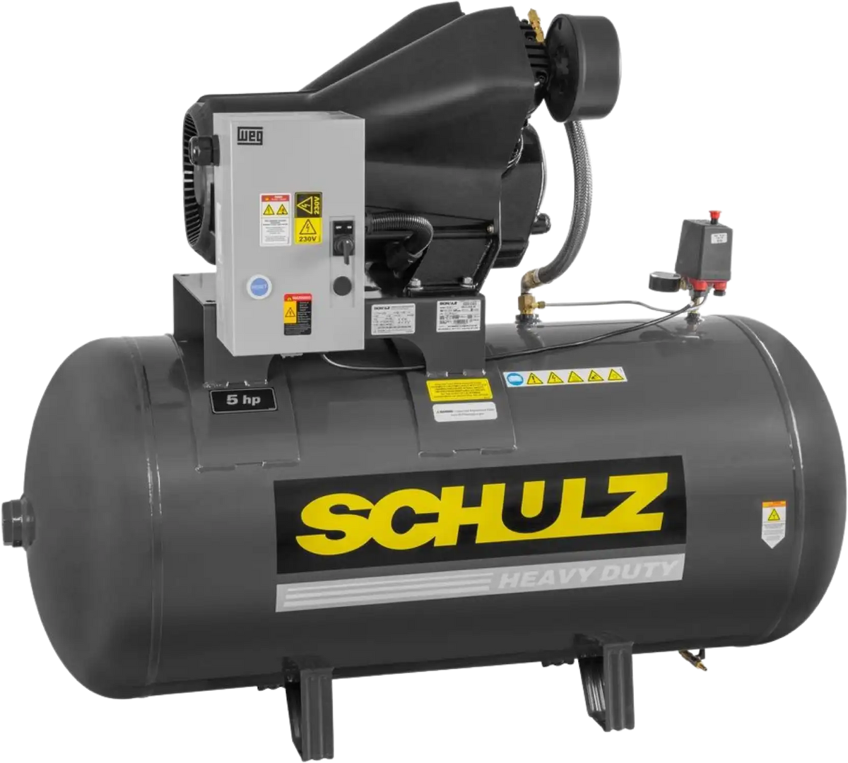 Schulz Audaz MCSV Air Compressor 5 HP 80 gal. 2-Stage 230V 1-Phase Horizontal - 932.9372-0