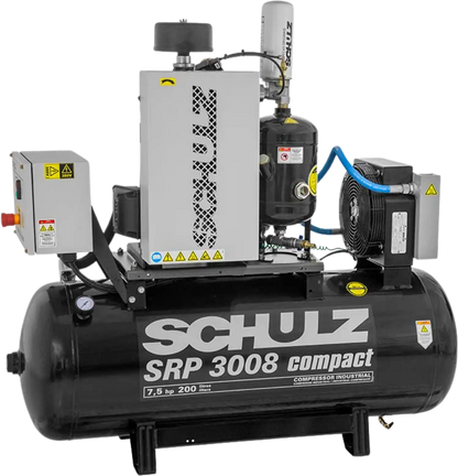 Schulz SRP-3008 Compact Air Compressor 7.5 HP 60 gal. 230V 1-Phase Horizontal - 970.3890-0