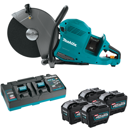 Makita (GEC01PL4) 80V Max (40V Max X2) XGT Brushless 14 In. Power Cutter Kit with 4 Batteries, AFT, Electric Brake