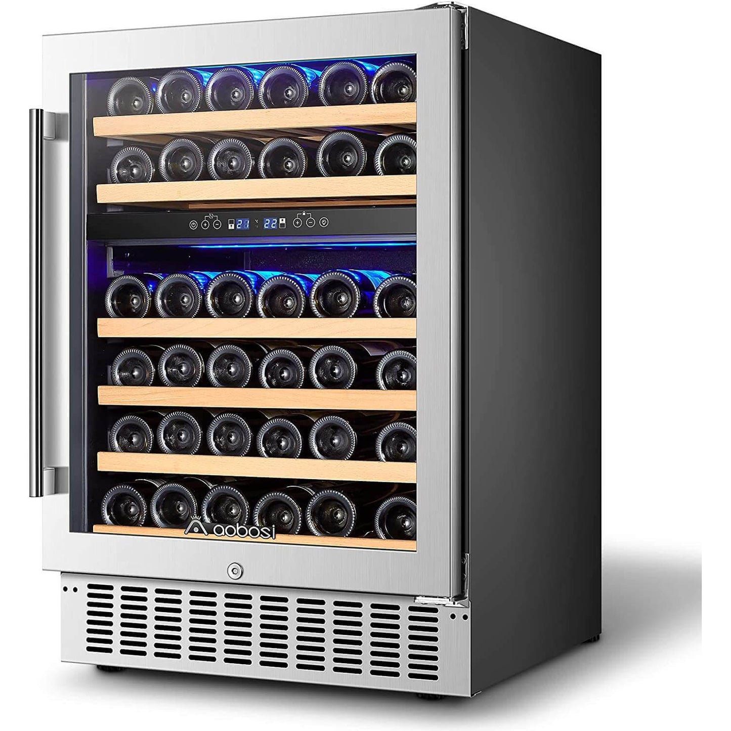AAOBOSI 24 Inch Dual Zone Wine Cooler 46 Bottle Wine Refrigerator  - JC-145B