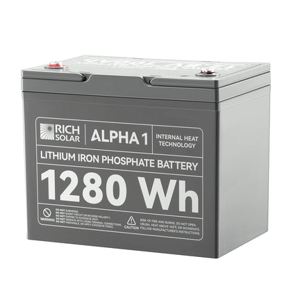 Rich Solar 1 | 12V 100Ah LiFePO4 Battery | Powerful 12V Lithium Battery for RVs, Trailers, Vans, Boats, Off-Grid | 5,000 Lifetime Cycles | Bluetooth and Internal Heat Technology - RS-B121S
