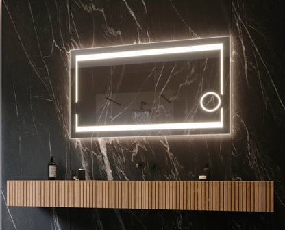 Paris Mirror 48" x 28" Rectangle Aurora Illuminated Mirror 6000K - AUROX48286000