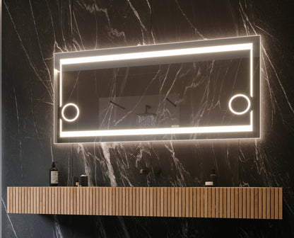 Paris Mirror 60" x 28" Rectangle Aurora Illuminated Mirror 3000K - AUROX60283000