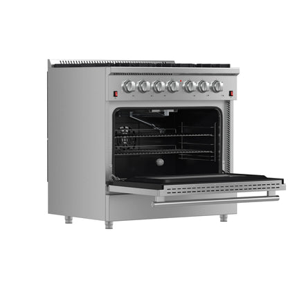 Forno Galiano 36-Inch  Gas Range with 6 Burners and Gas Convection Oven  - FFSGS6244-36