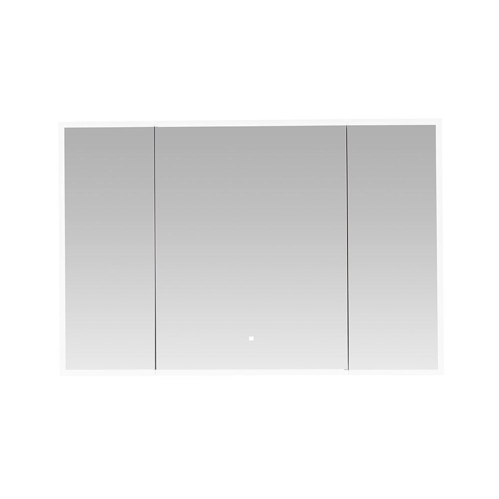 Aquadom Edge Royale 48" x 32" Triple-Door LED Lighted Medicine Cabinet With Defogger, Integrated LED 3X Magnifying Mirror, 8mm Clear Adjustable Glass Shelves and Electrical Outlet With USB - ER3-4832-N
