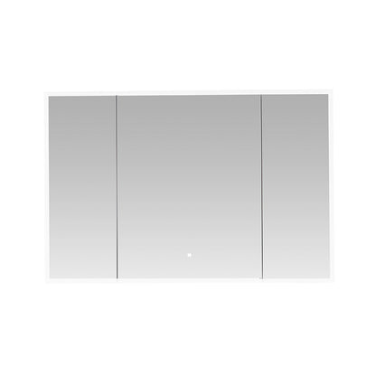 Aquadom Edge Royale 48" x 32" Triple-Door LED Lighted Medicine Cabinet With Defogger, Integrated LED 3X Magnifying Mirror, 8mm Clear Adjustable Glass Shelves and Electrical Outlet With USB - ER3-4832-N