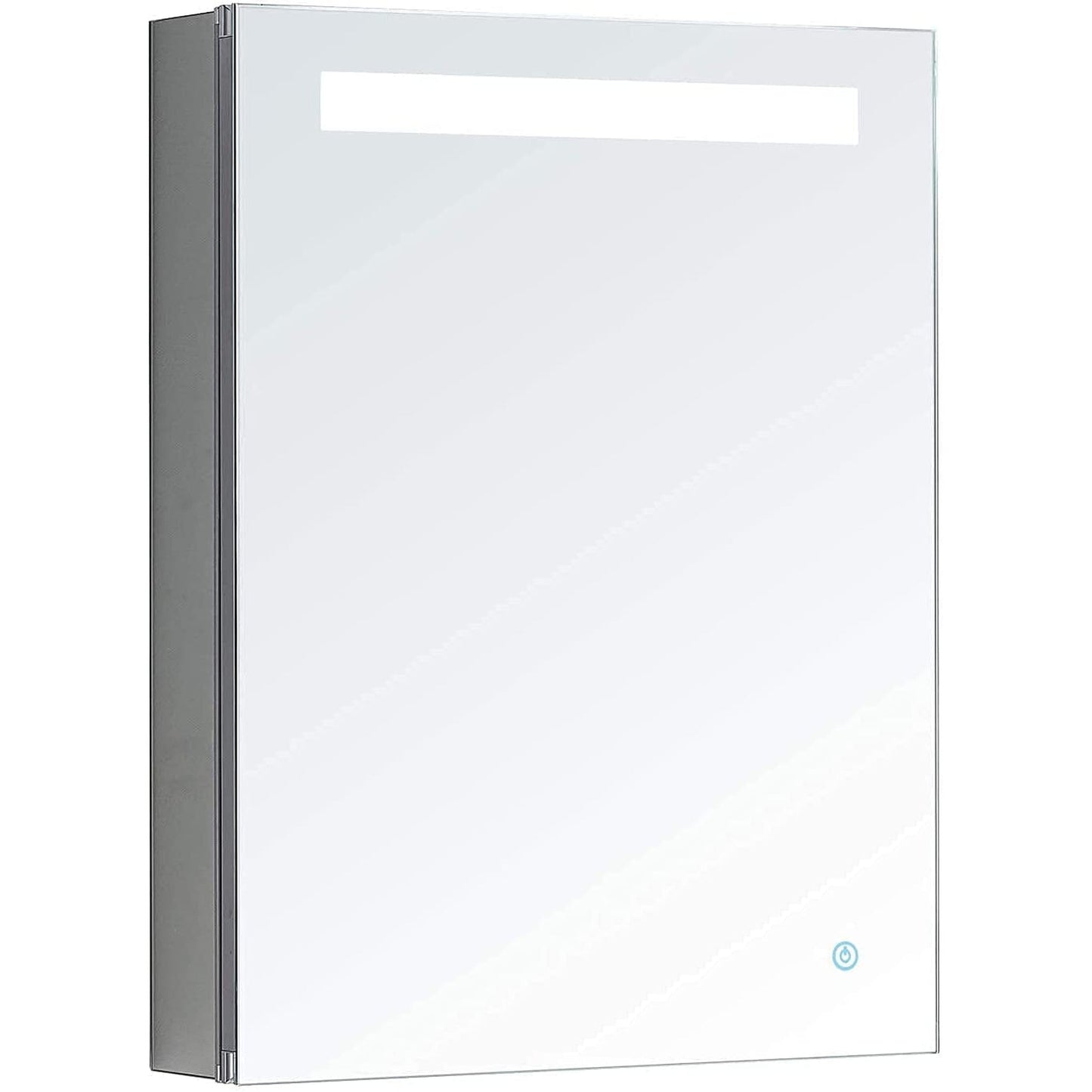 Aquadom Pacifica 20" x 26" Rectangular Recessed or Surface Mount Single View LED Lighted Right-Hinged Bathroom Medicine Cabinet With Defogger And Electrical Outlet - P-2026R