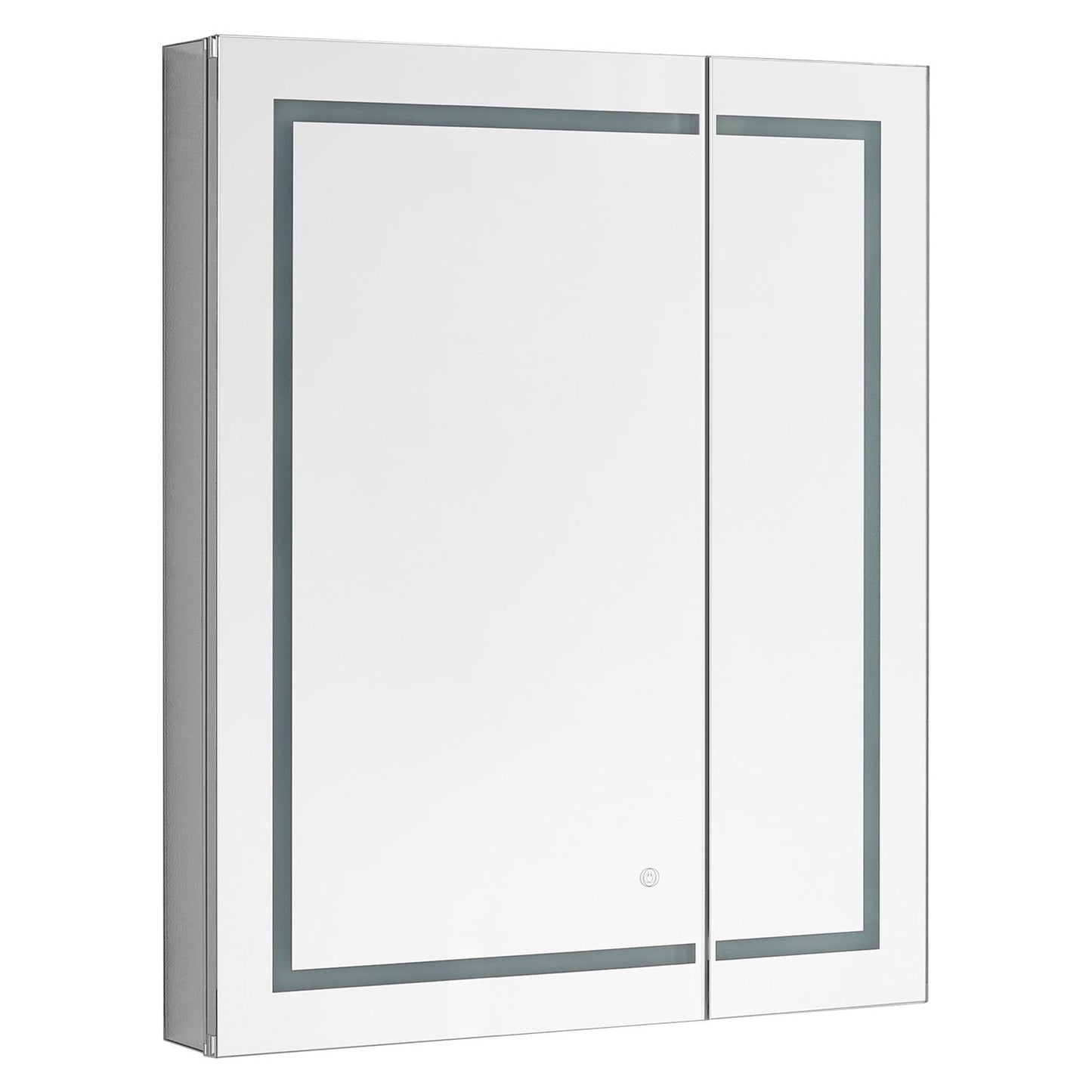 Aquadom Royale Basic 30" x 30" Single View Right Hinged Recessed or Surface Mount Medicine Cabinet With LED Lighting, Touch Screen Button, Dimmer - RB-3030-N
