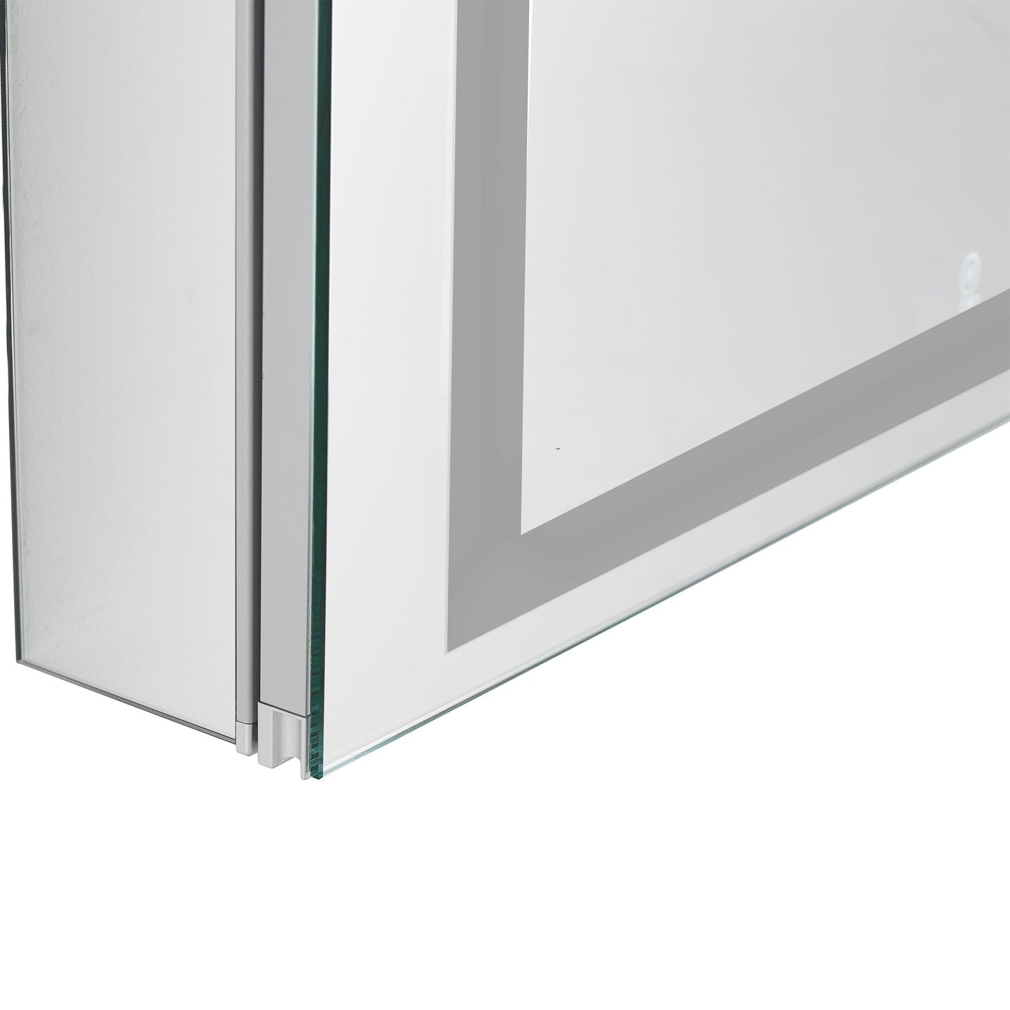 Aquadom Royale Basic 30" x 30" Single View Right Hinged Recessed or Surface Mount Medicine Cabinet With LED Lighting, Touch Screen Button, Dimmer - RB-3030-N