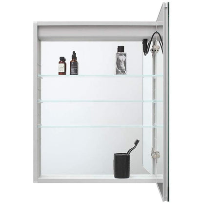 Aquadom Royale Basic 30" x 30" Single View Right Hinged Recessed or Surface Mount Medicine Cabinet With LED Lighting, Touch Screen Button, Dimmer - RB-3030-N
